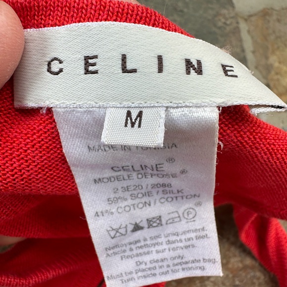 Vintage Celine racer back tank in red made of silk and cotton - Picture 7 of 7